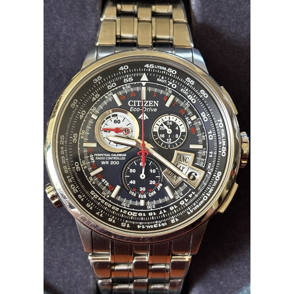 Citizen Eco-Drive Chrono-Time A-T BY0000-56L Radio Control Atomic WR200 SS KIT